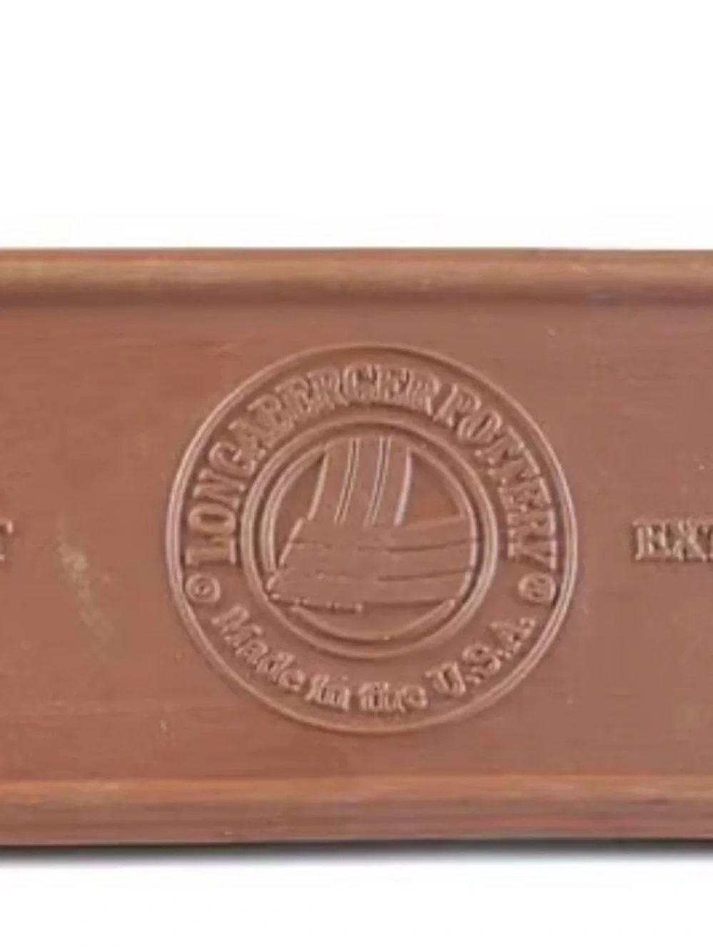 Longaberger Terracotta Bread Basket Warming Stone with Christmas Cover